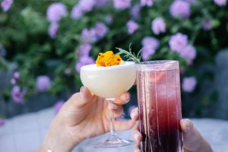 Closeup of cocktails