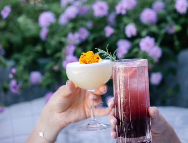 Closeup of cocktails