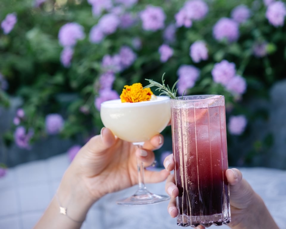 Closeup of cocktails