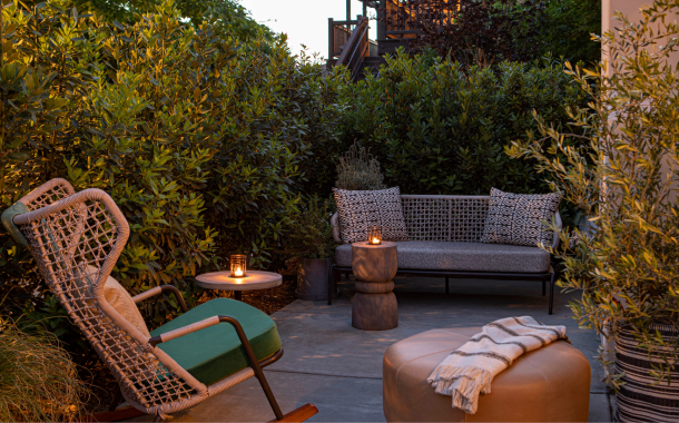 Cottage Junior King Suite - First Floor - featuring the secluded outdoor patio with patio furniture