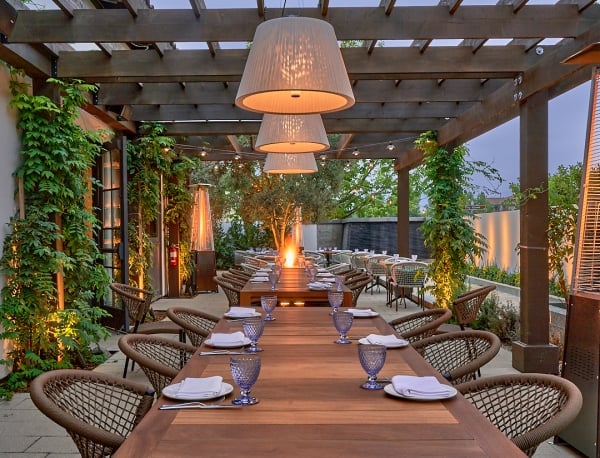 Outdoor seating area at Wit & Wisdom in Sonoma.