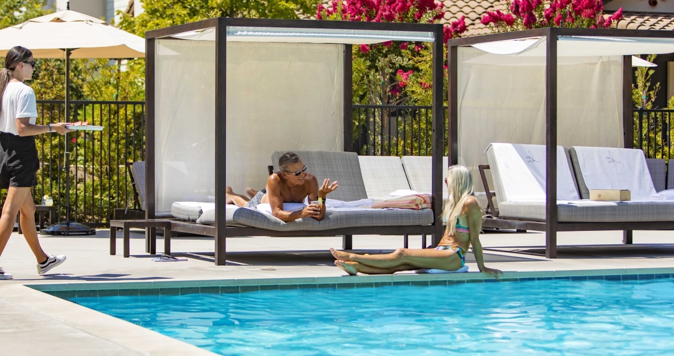 Weekenders using Cabana and poolside