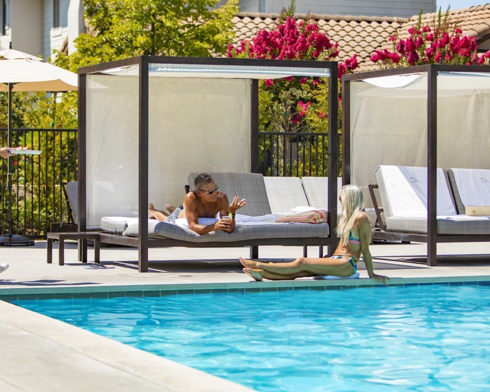 Weekenders using Cabana and poolside