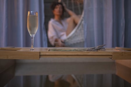 Girl in Swing at tub