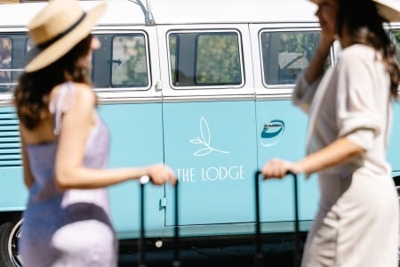 Two women with suitcases