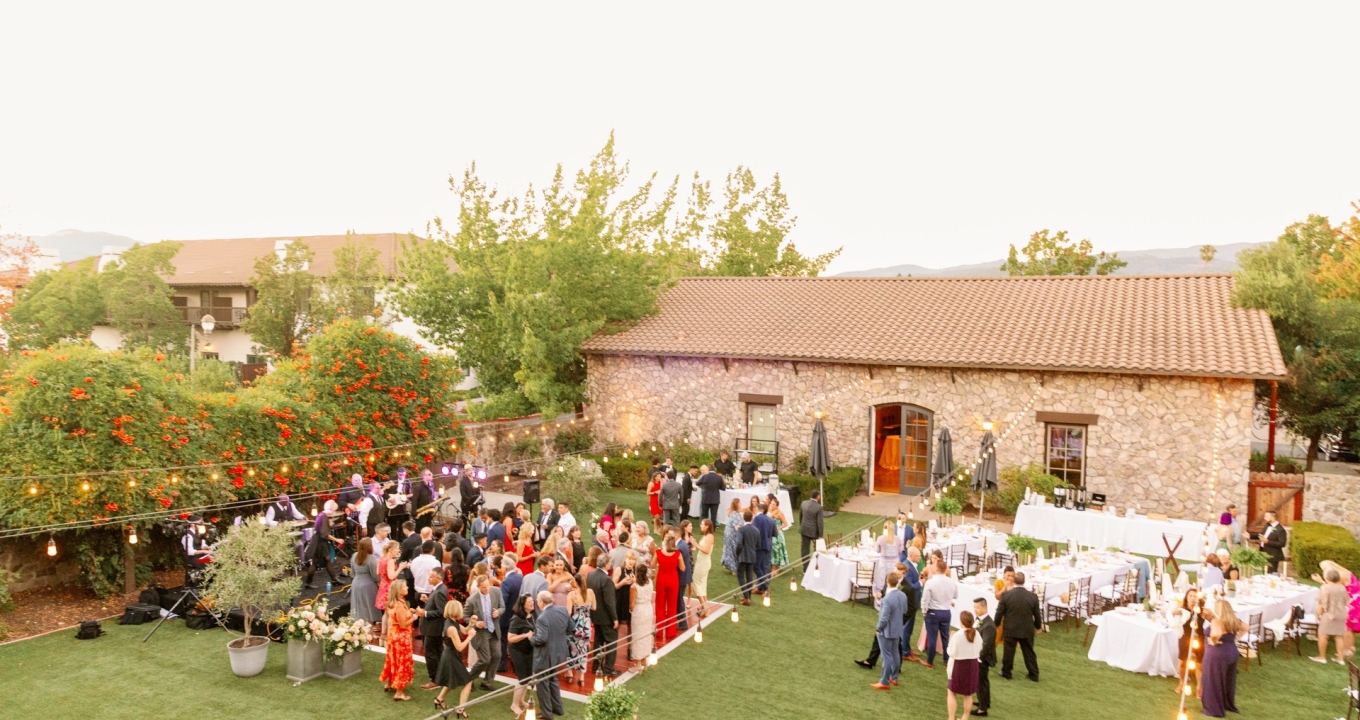 Lawn wedding reception