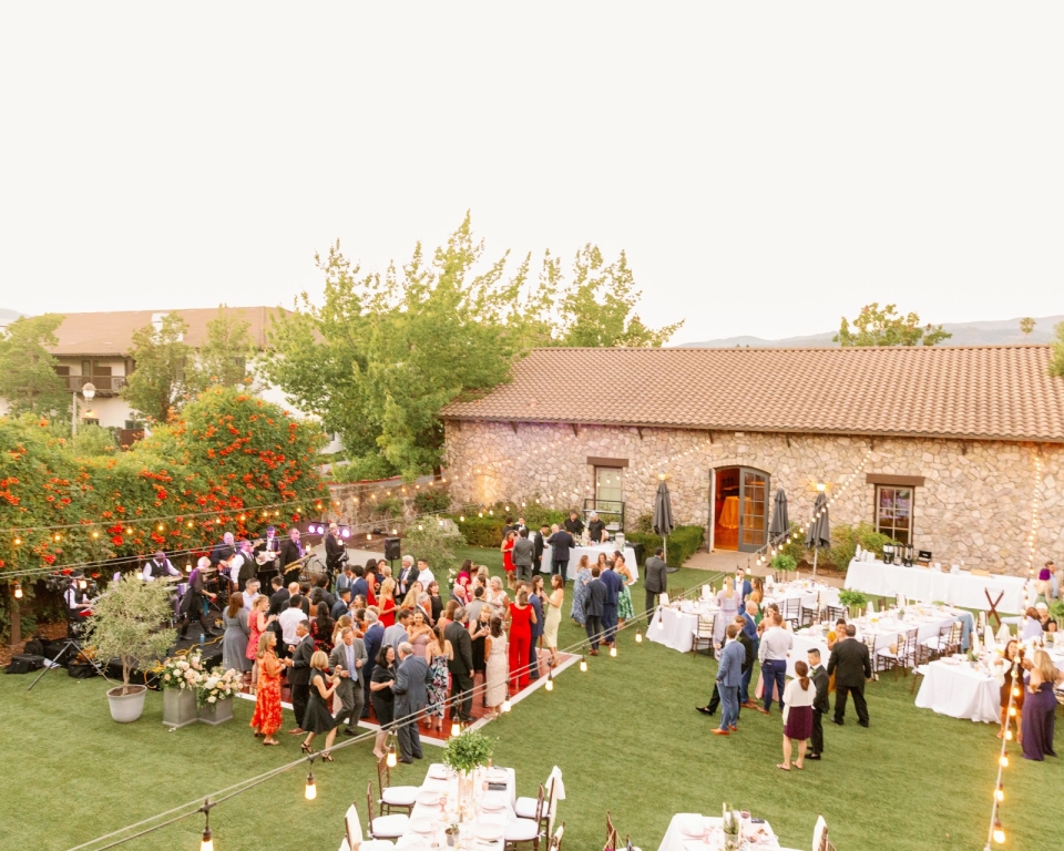 Lawn wedding reception
