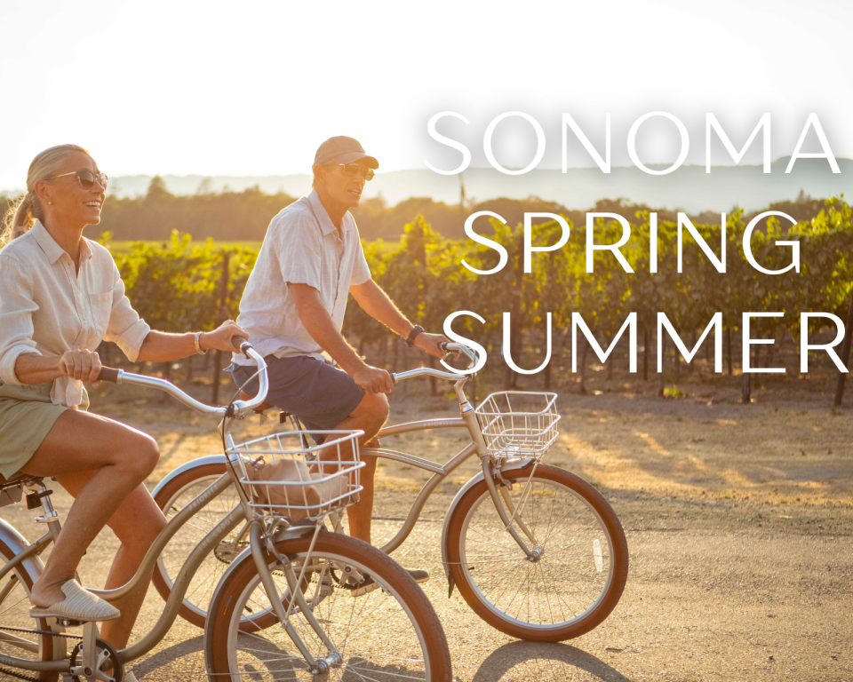 Sonoma Spring Summer couple riding bikes