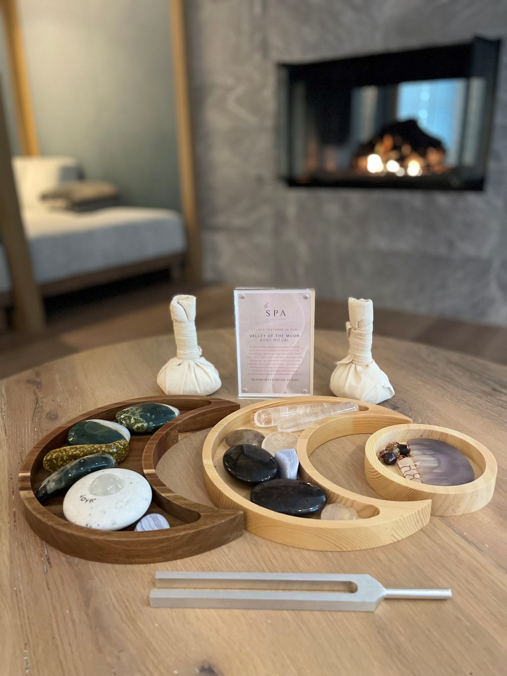 The Valley of the Moon body ritual display in a treatment room at The Spa at the Lodge